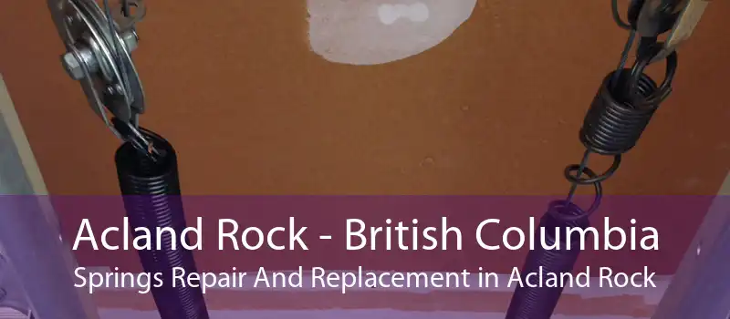 Acland Rock - British Columbia Springs Repair And Replacement in Acland Rock