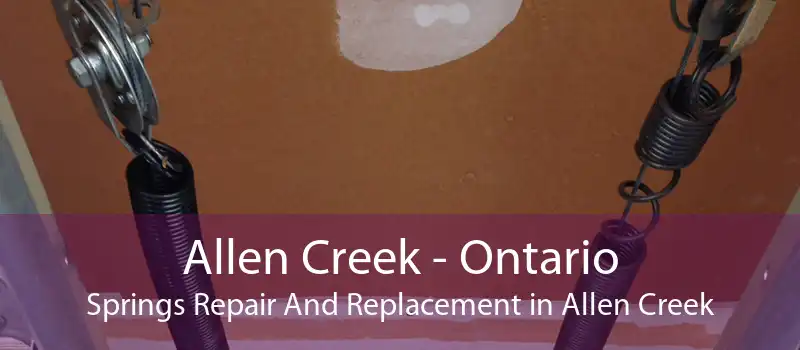 Allen Creek - Ontario Springs Repair And Replacement in Allen Creek