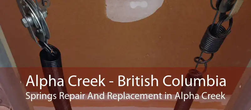 Alpha Creek - British Columbia Springs Repair And Replacement in Alpha Creek