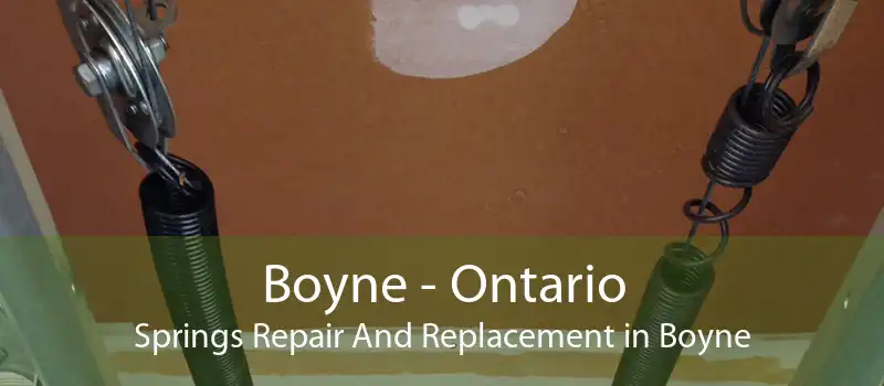 Boyne - Ontario Springs Repair And Replacement in Boyne