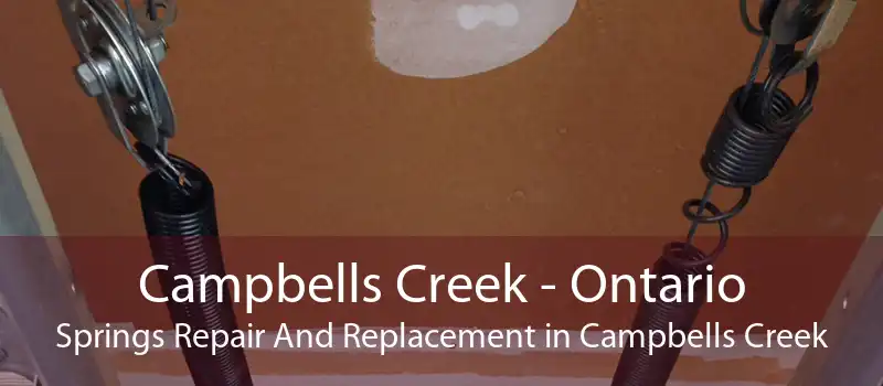 Campbells Creek - Ontario Springs Repair And Replacement in Campbells Creek