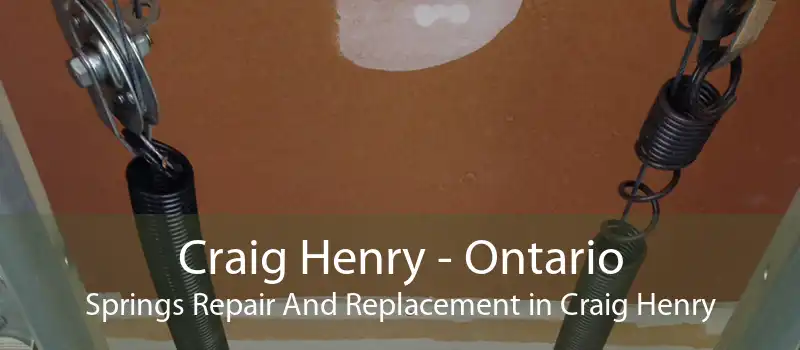 Craig Henry - Ontario Springs Repair And Replacement in Craig Henry