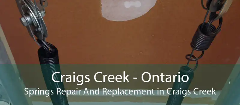 Craigs Creek - Ontario Springs Repair And Replacement in Craigs Creek