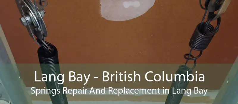 Lang Bay - British Columbia Springs Repair And Replacement in Lang Bay