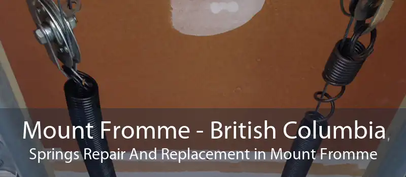 Mount Fromme - British Columbia Springs Repair And Replacement in Mount Fromme