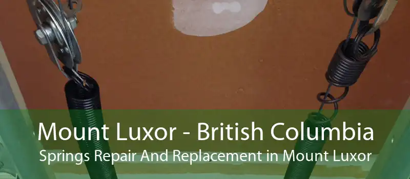 Mount Luxor - British Columbia Springs Repair And Replacement in Mount Luxor