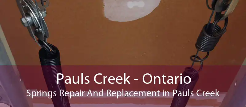 Pauls Creek - Ontario Springs Repair And Replacement in Pauls Creek