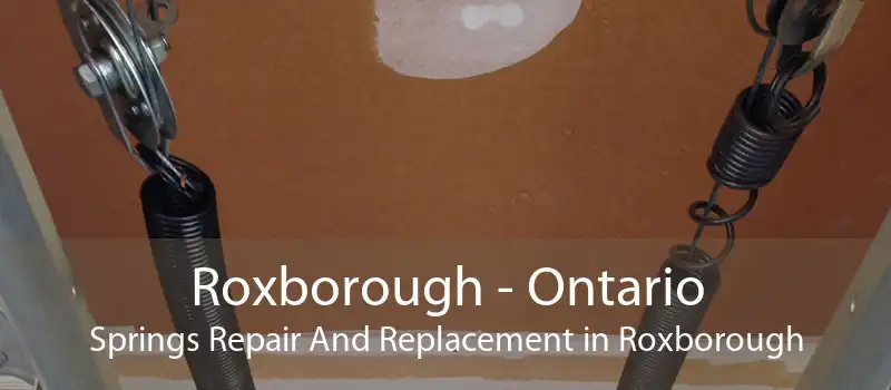 Roxborough - Ontario Springs Repair And Replacement in Roxborough