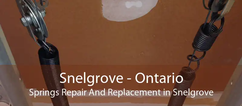 Snelgrove - Ontario Springs Repair And Replacement in Snelgrove