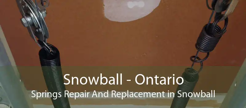 Snowball - Ontario Springs Repair And Replacement in Snowball