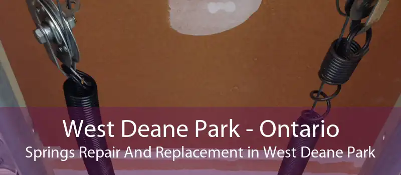West Deane Park - Ontario Springs Repair And Replacement in West Deane Park