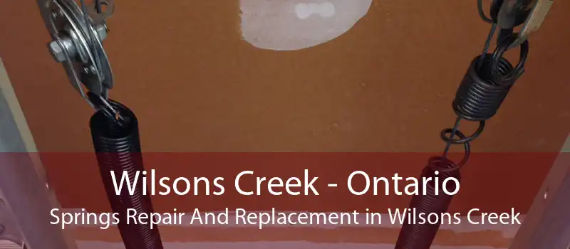 Wilsons Creek - Ontario Springs Repair And Replacement in Wilsons Creek